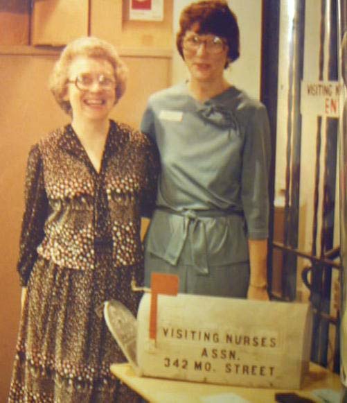 Marceil Lauppe posing with another VNA staff member.