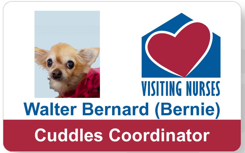 Bernie's official VNA name badge.