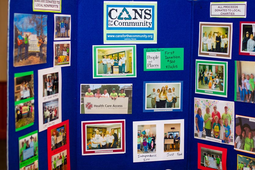 Cans for the Community 20th anniversary board