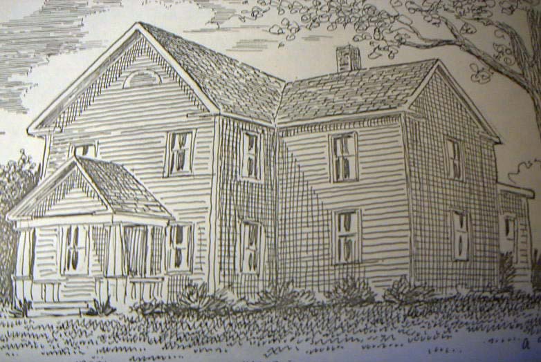 A drawing of the building that housed the original VNA office in its basement. 